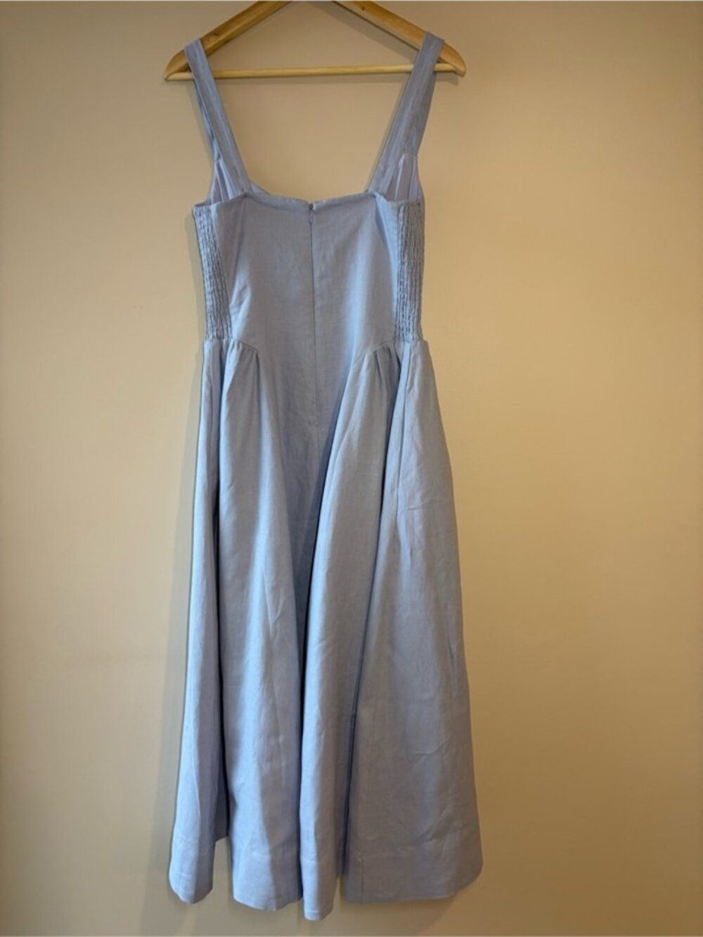 NEW Reformation Birdie Linen Sleeveless Midi Dress Cloud Blue US 2 UK 6 - Picture 9 of 15